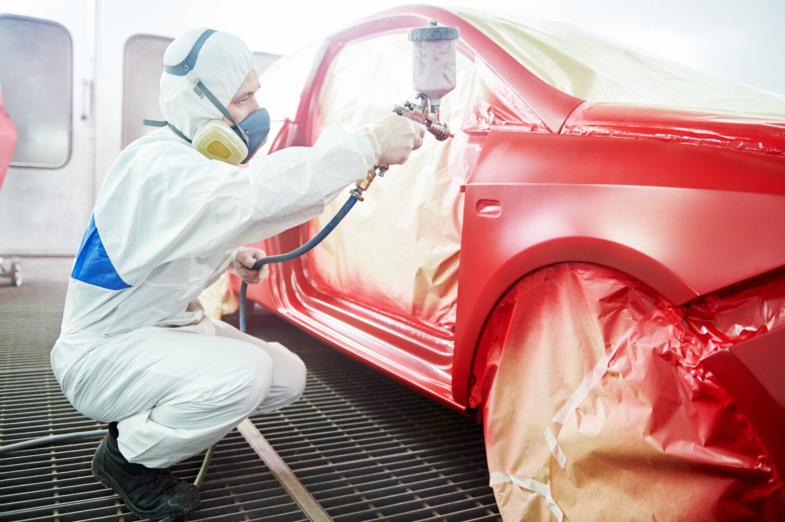Vehicle receiving professional auto painting